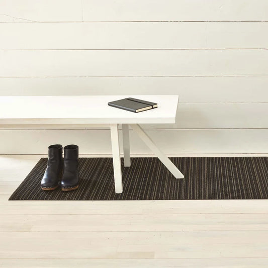 Skinny Stripe Steel Shag Runner 24x72