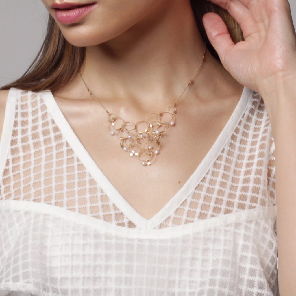 Solar Necklace, Tourmaline + Gold, 18"