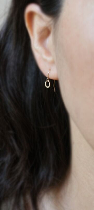 Tiny Ring Earrings in 14K Gold