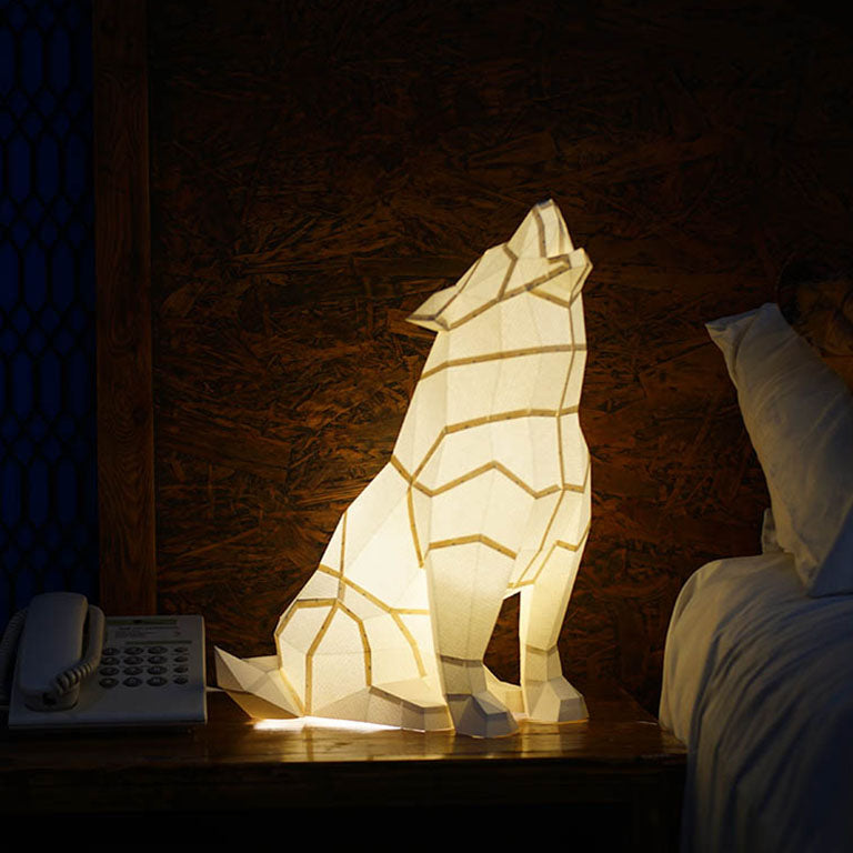 Wolf Origami Model, Paper Lamp