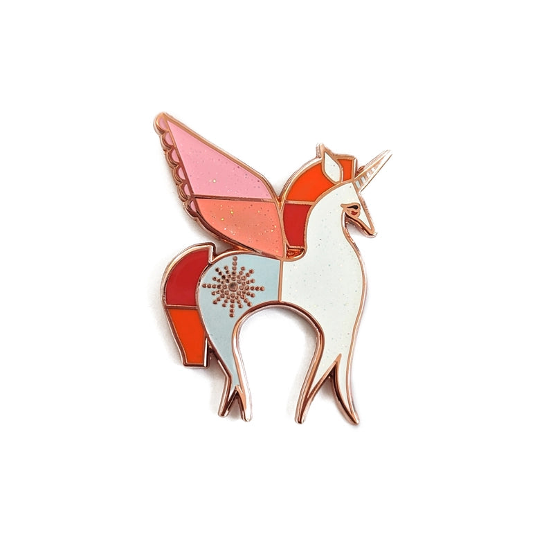 Rose Gold Unicorn Pin