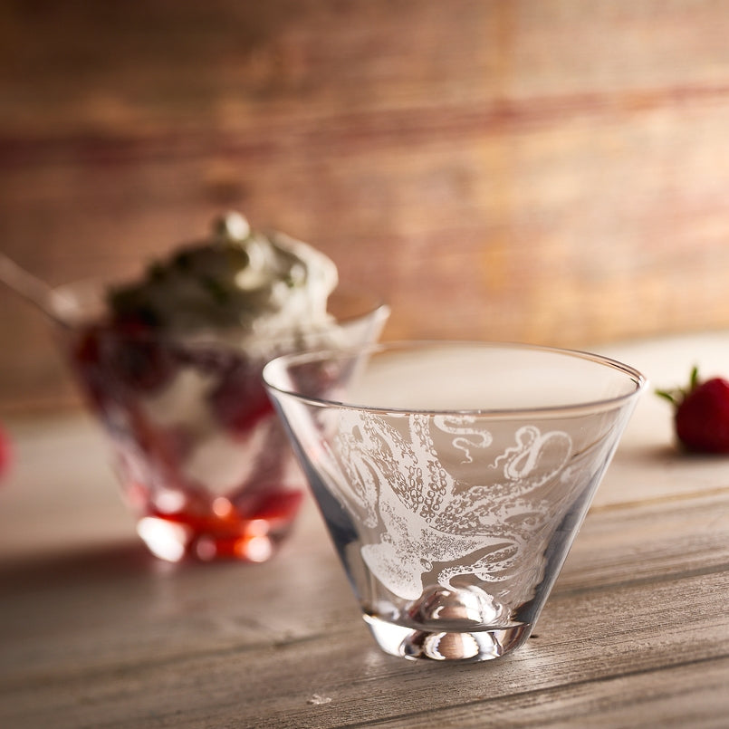 Octopus Stemless Martini Glass