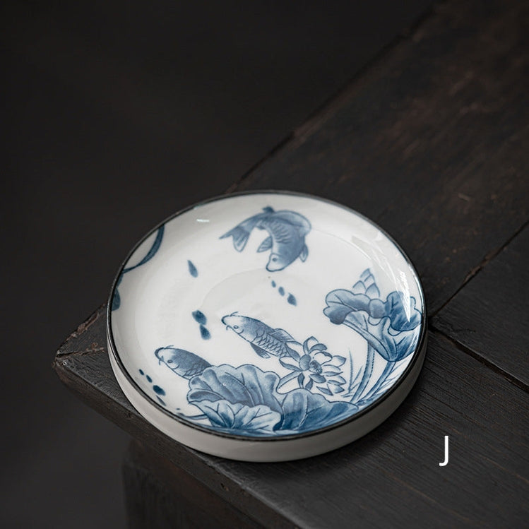 Blue and White Ceramic Coaster