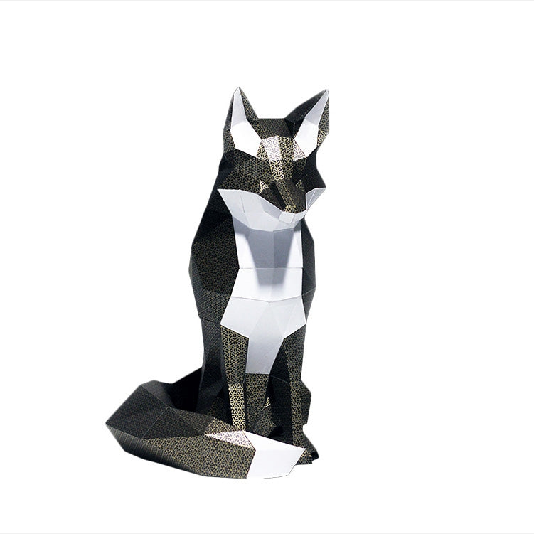 Black Fox Origami Model