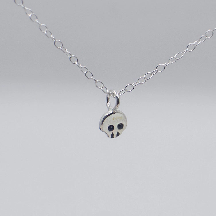 Mini Skull Necklace - Silver