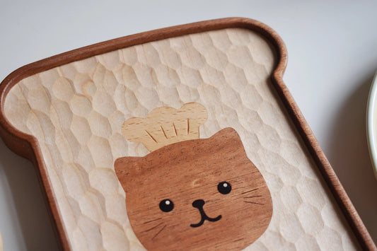 Hand-Carved Wooden Cat Coaster