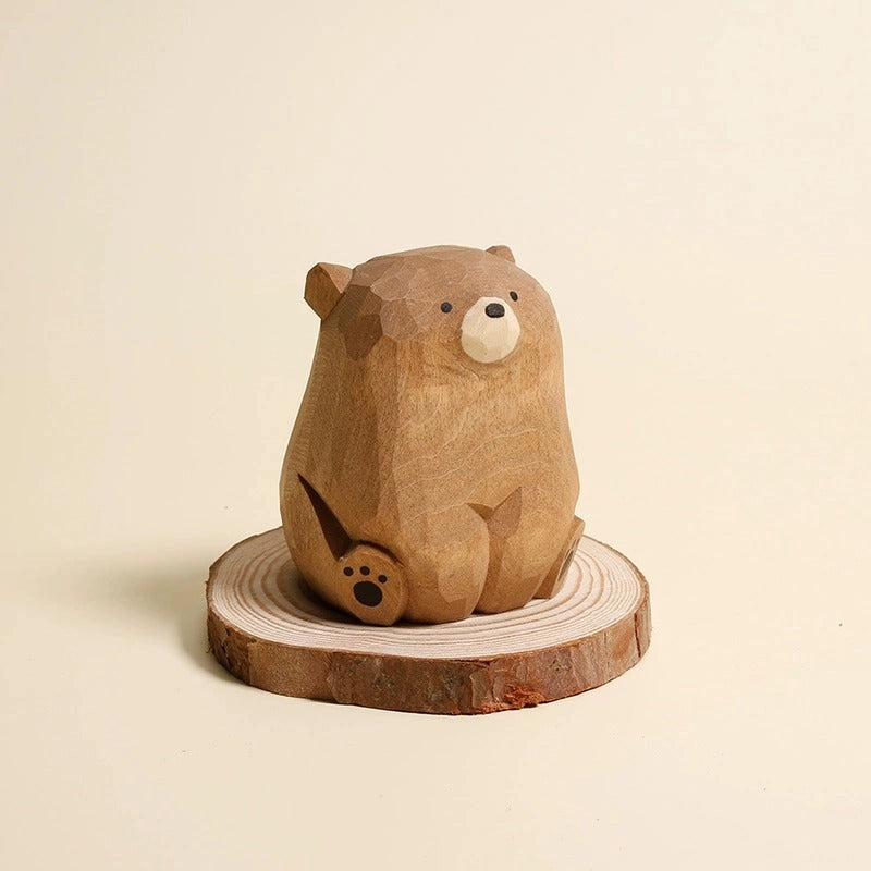 Handcarved Wooden  Brown Bear