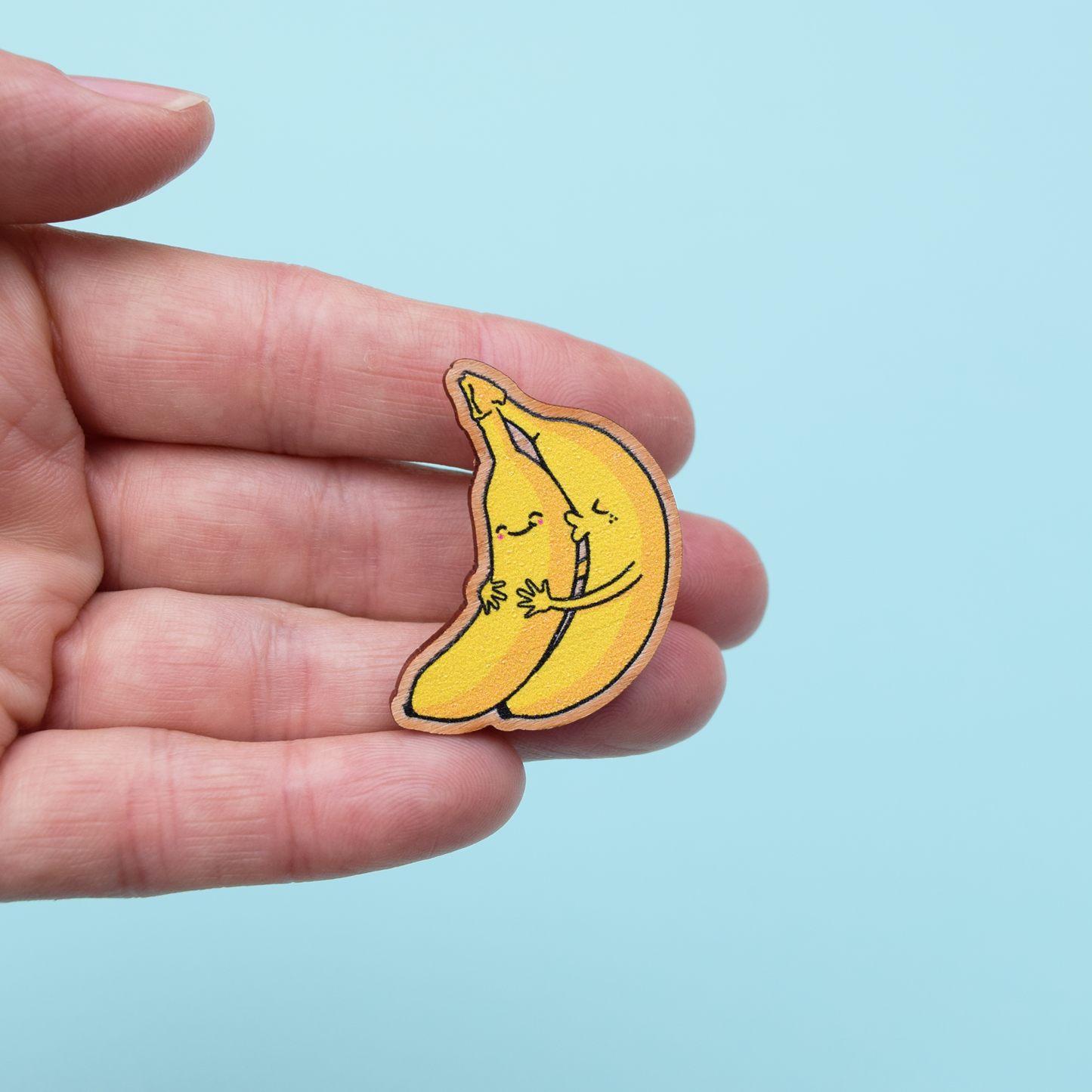 Bananas in Love Wooden Pin