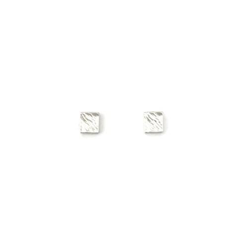 Barred Square Studs, Hatch, Silver