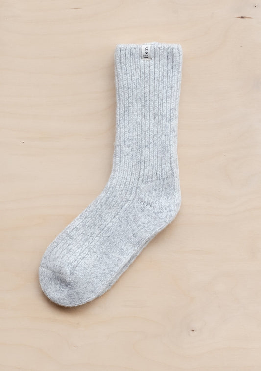 Cashmere + Merino Socks in Grey Fleck