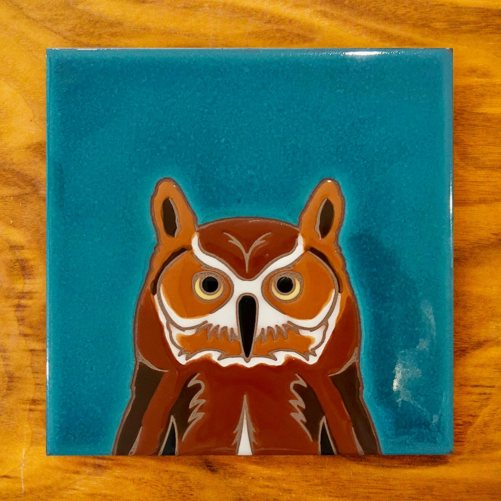 Owl, Hand-glazed Art Tile