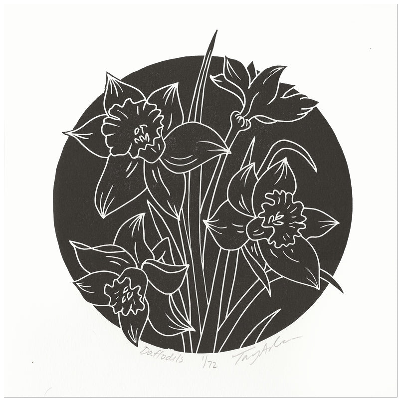 Daffodils Block Print