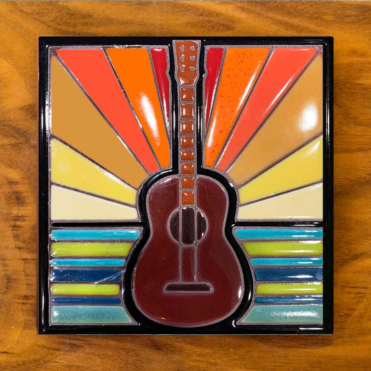 Guitar, Hand-glazed Art Tile