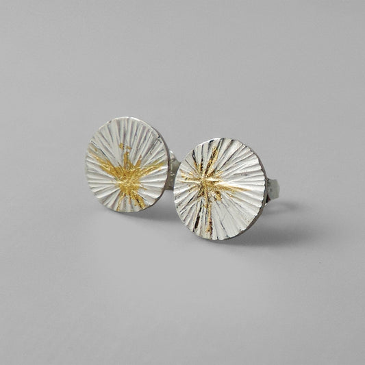 Mixed Metal Luminous Stud Earrings