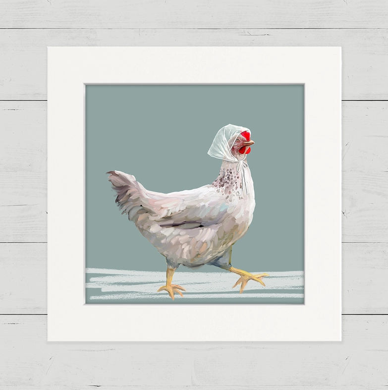 Rainy Day Hen, Framed