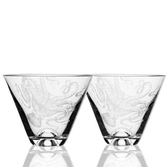 Octopus Stemless Martini Glass