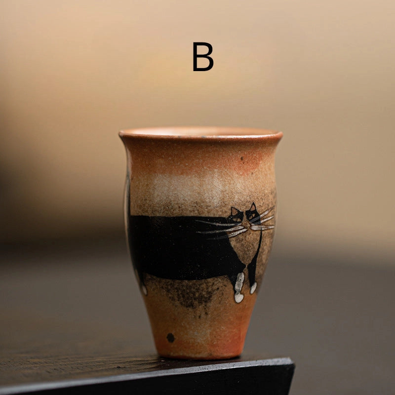 Hand-painted Cat Tea Cup, B