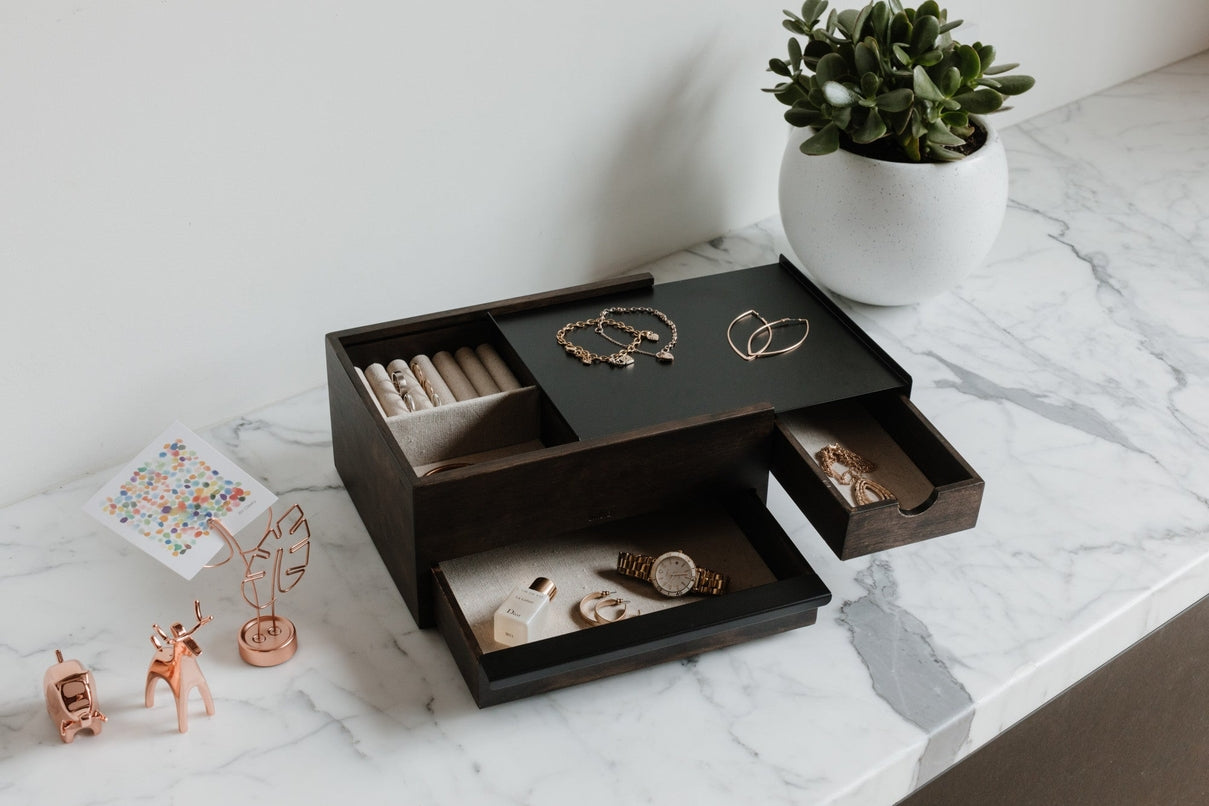 Stowit Storage Box - Blk/Walnut