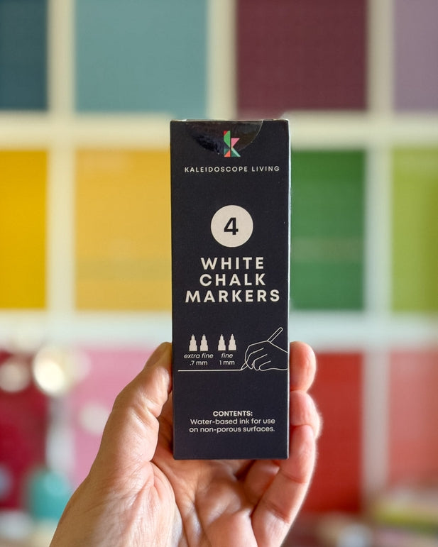 Fine Tip White Liquid Chalk Markers, Set/4
