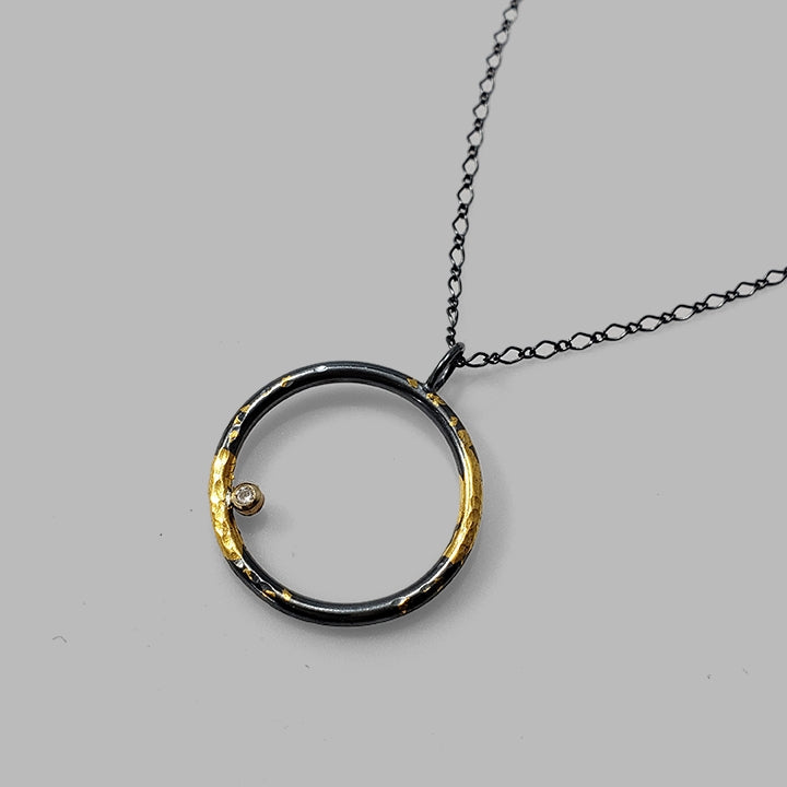 Mixed Metal Clearing Necklace w/ Diamond