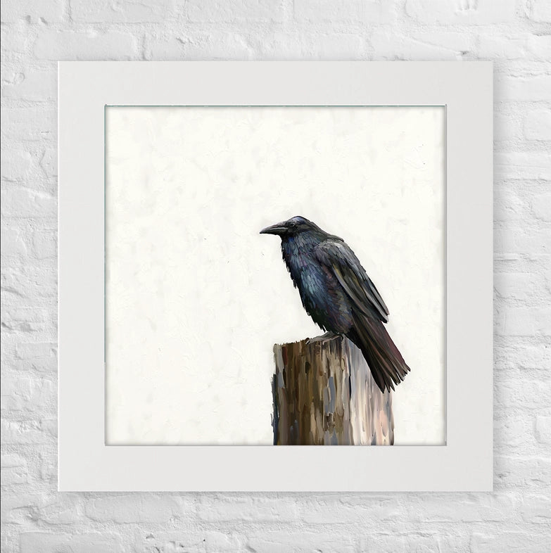Solitary Raven, Framed