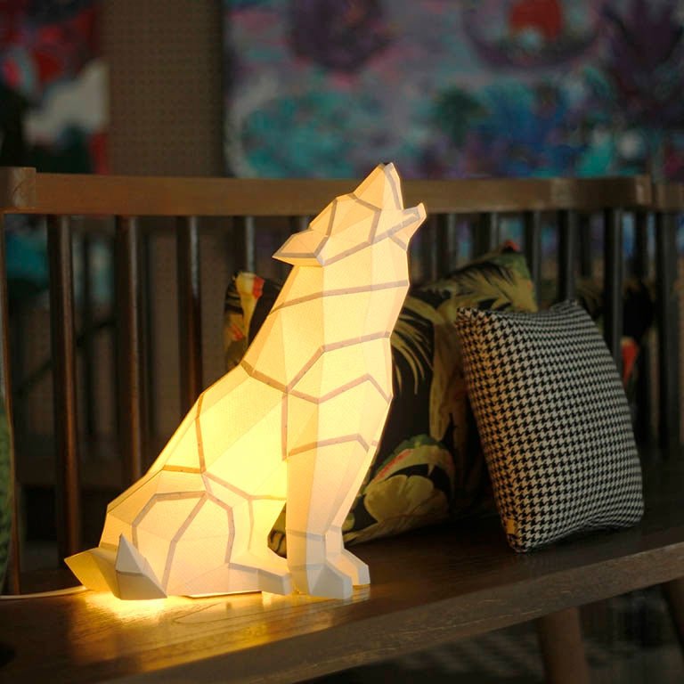 Wolf Origami Model, Paper Lamp