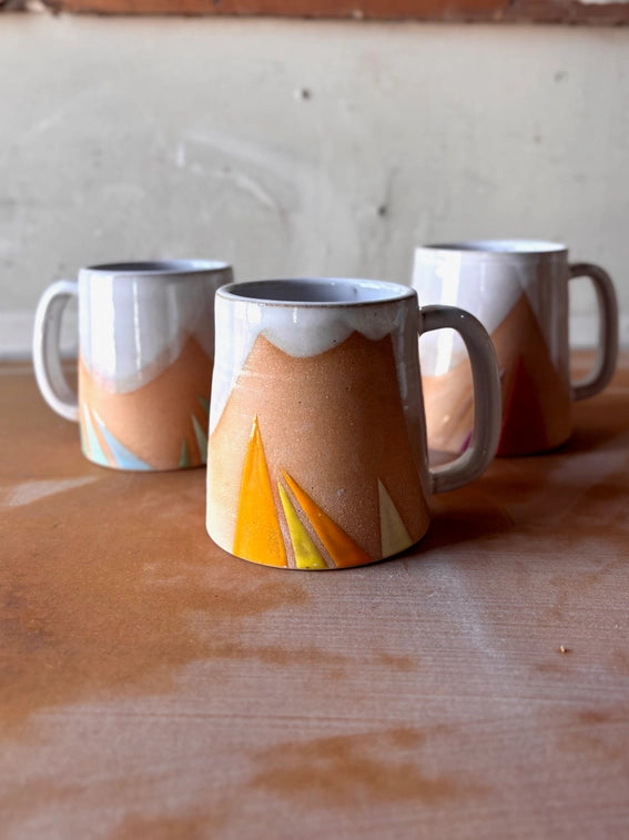 Triangles Geometric Mug - Yellow