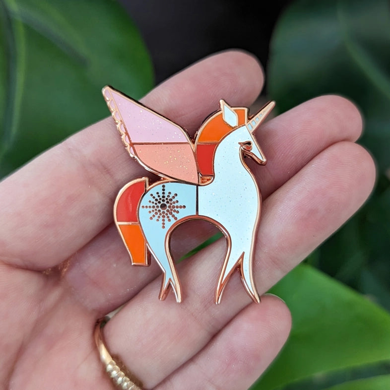 Rose Gold Unicorn Pin