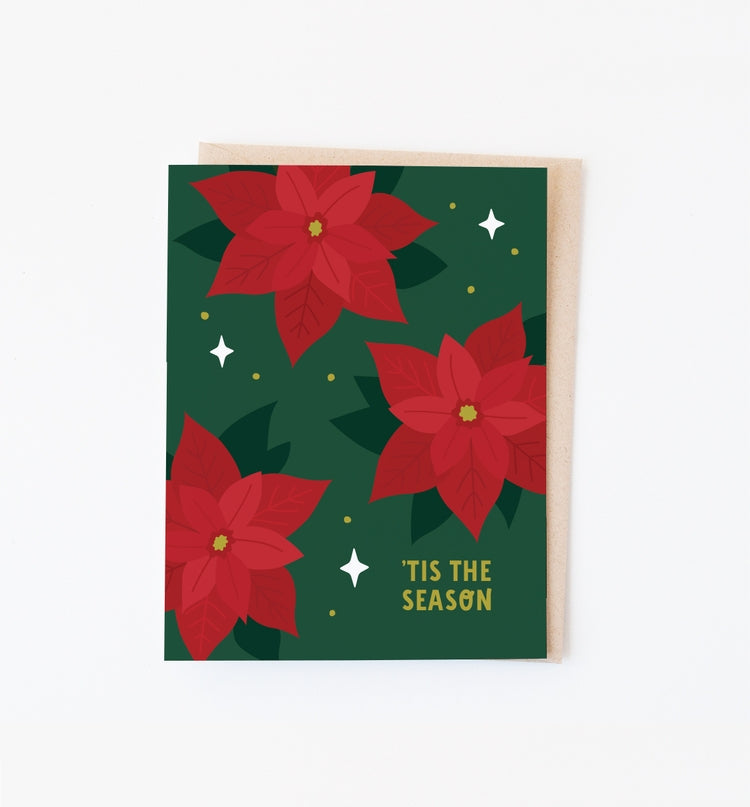 Poinsettias Holiday Card Set
