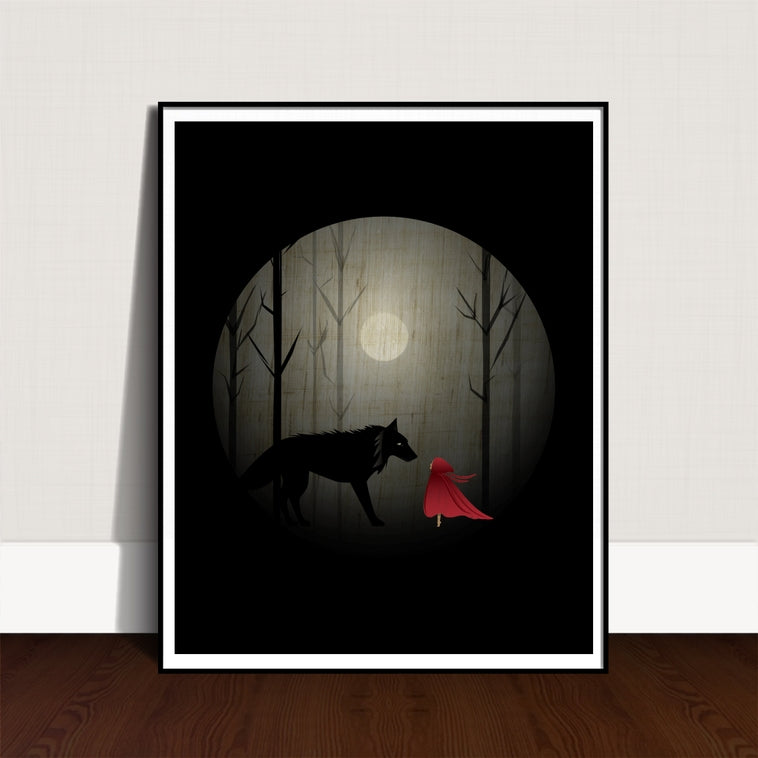 Red Riding Hood and the Wolf 11x14