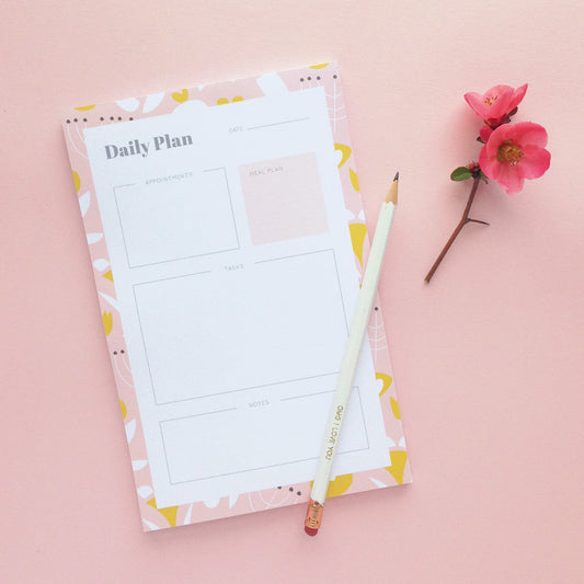 Daily Plan Notepad, Modern Floral