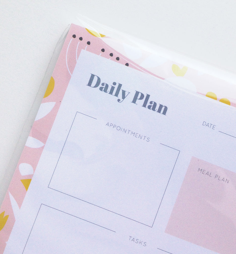 Daily Plan Notepad, Modern Floral