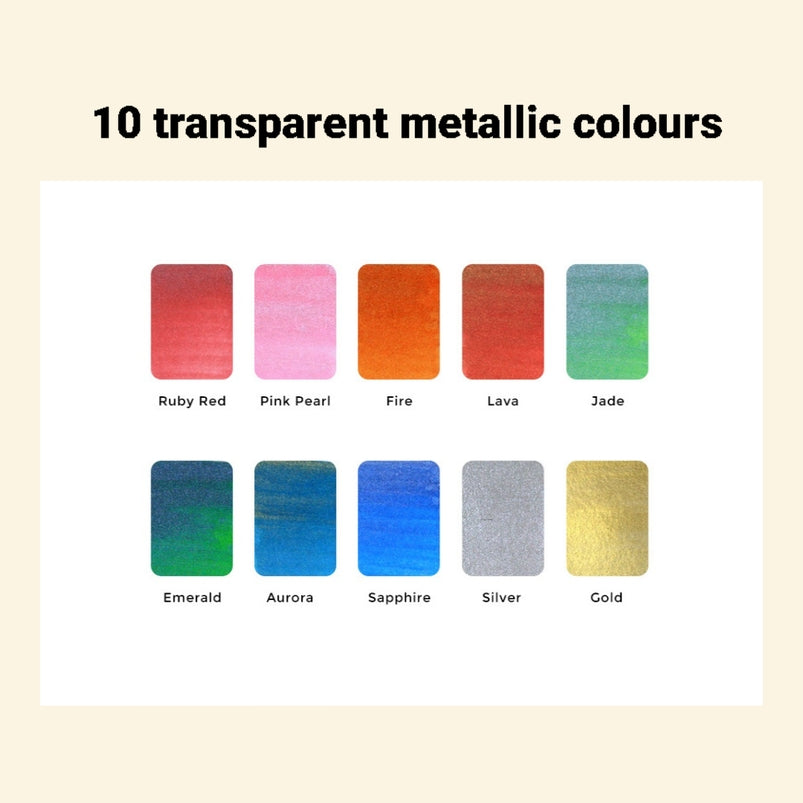 Metallics Watercolor Colorsheets