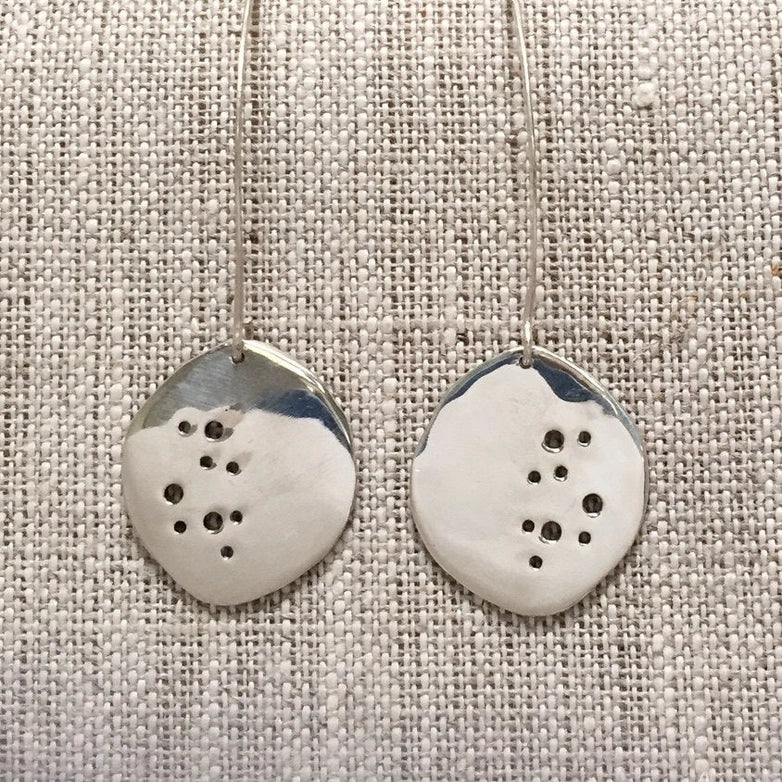 Once in a New Moon Earrings, Silver