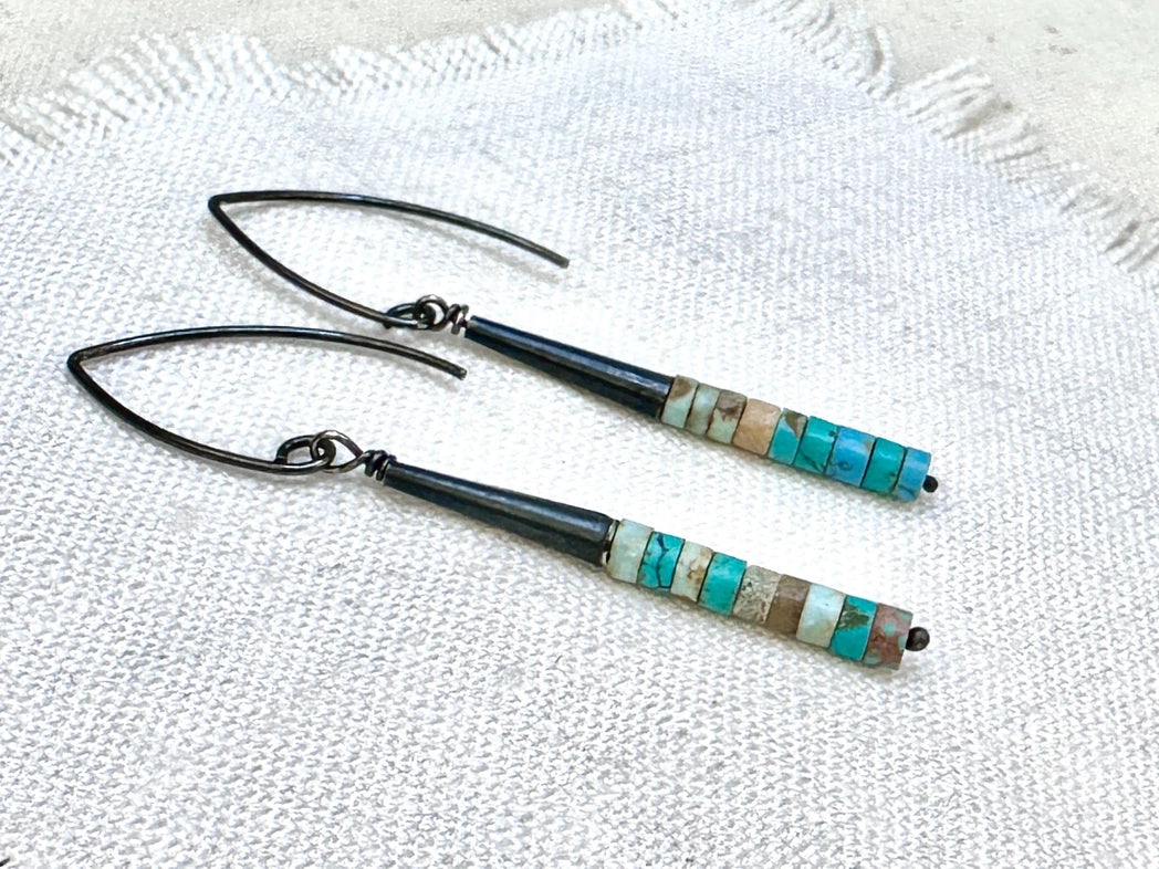 Turquoise Heishi Earrings