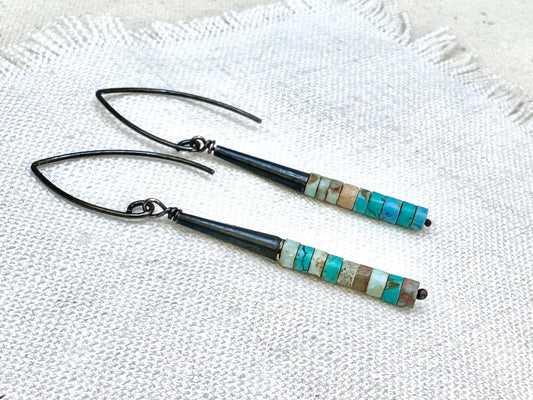 Turquoise Heishi Earrings
