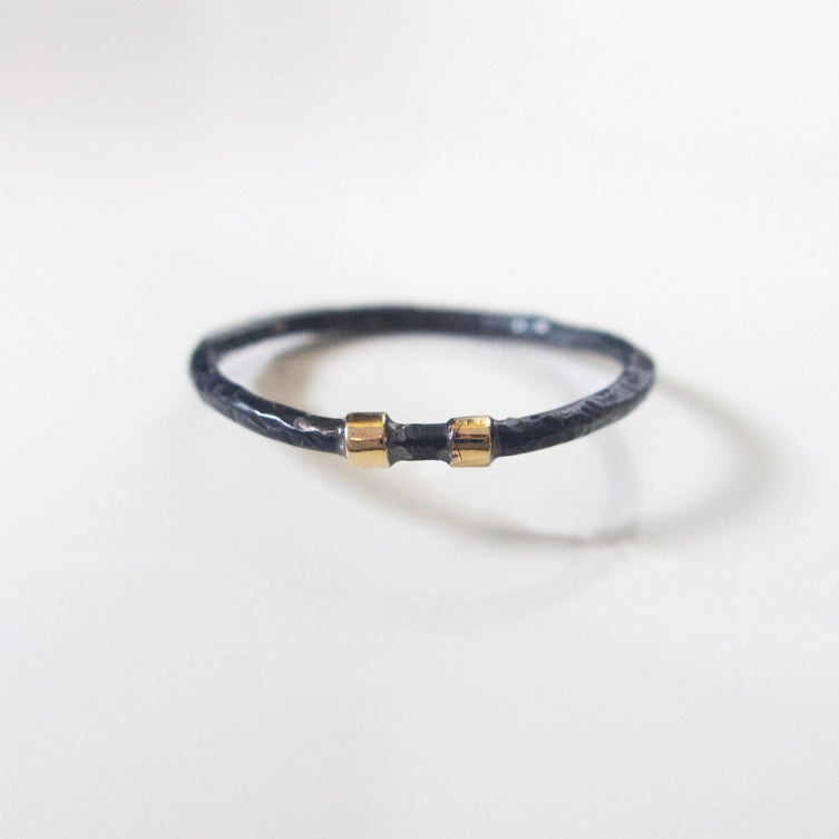 Gold Wrapped Silver Band - Sz 6.5