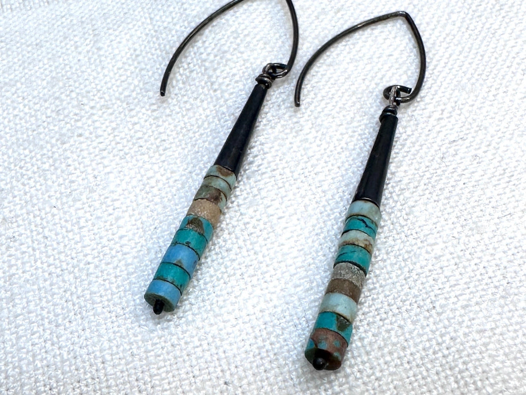 Turquoise Heishi Earrings