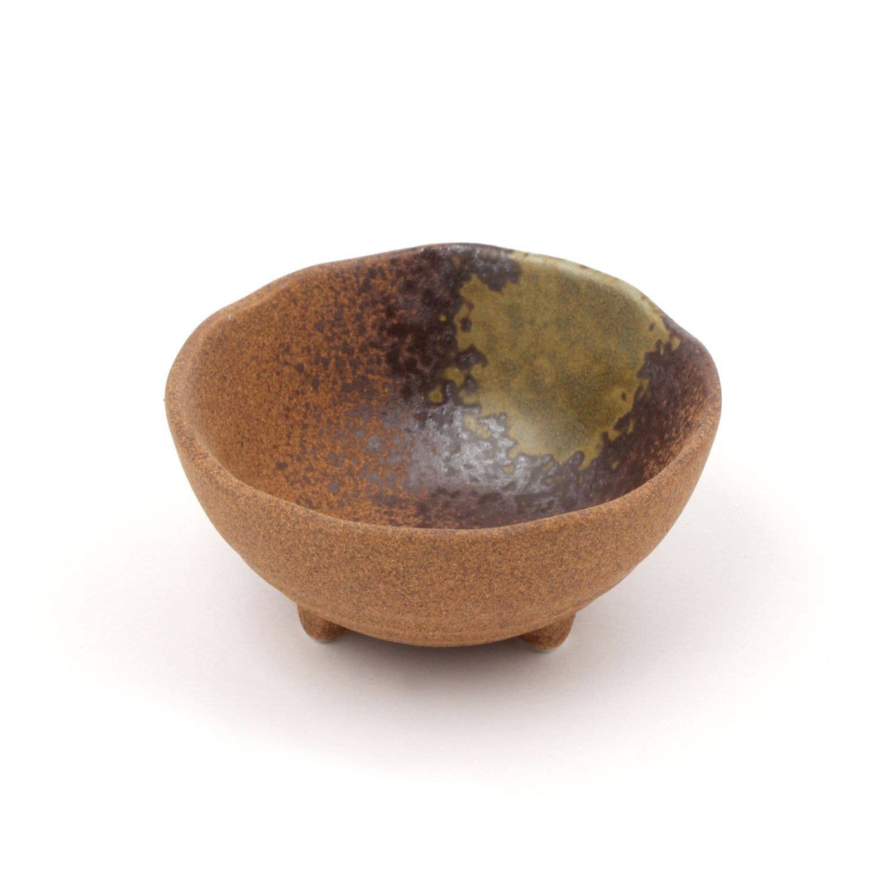 Mino Ware 3 Footed Mini Bowl, Brown