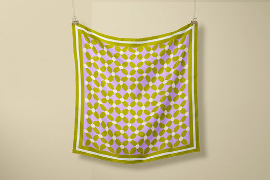 Lime and Lilac Satin Scarf
