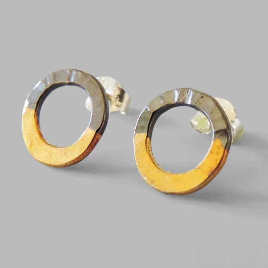 Mixed Metal Fierce Hoop Studs