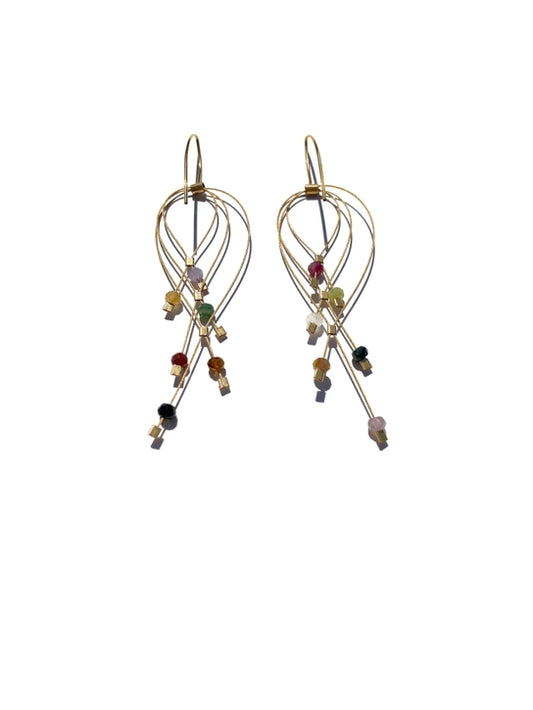 Lattice Hook Earrings, Tourmaline-G