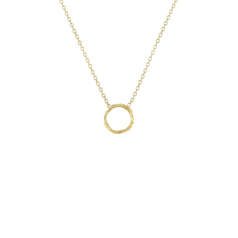 Mini Opihi Circle Necklace, Gold