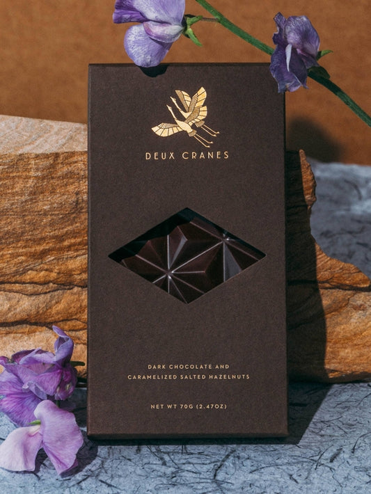 70% Dark Chocolate w Caramelized Hazelnuts (Dairy Free)