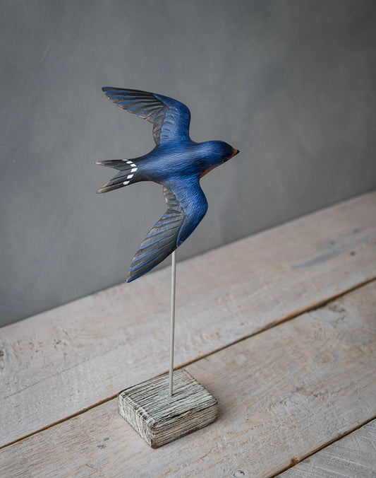 Handcarved Barn Swallow - Flying