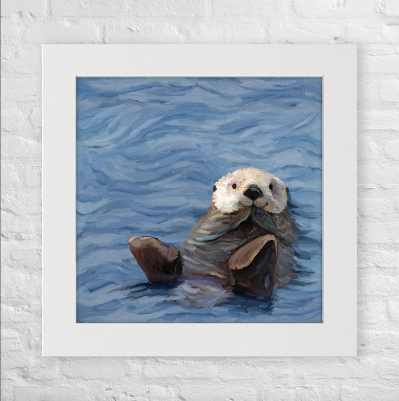 Otter Play, Framed