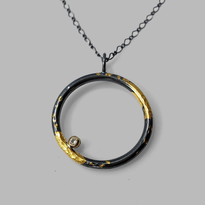 Mixed Metal Clearing Necklace w/ Diamond