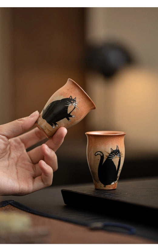 Hand-painted Cat Tea Cup, B
