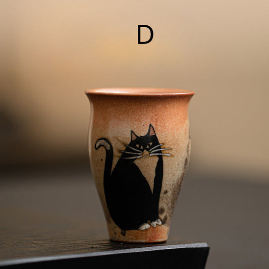 Hand-painted Cat Tea Cup, D