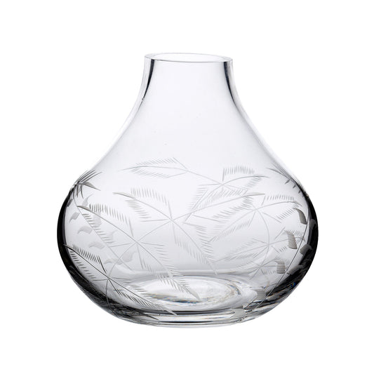 Small Crystal Vase with Fern Design